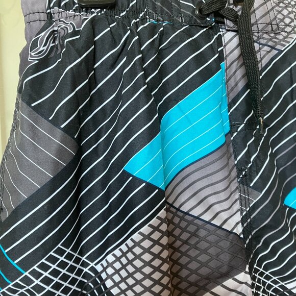 Boy's size XL Blue & Gray Geometric Swim Short (NWT) - Picture 3 of 7